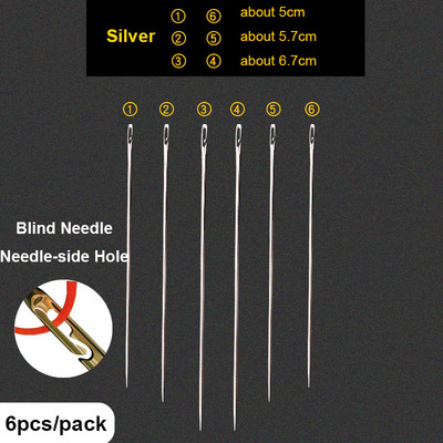6/12/30 buc Ace pentru cleștare cu punct de cruce Coada de aur Ac tocit Ac orb Vârstnici Orificiu lateral pentru ac DIY Instrumente de cusut