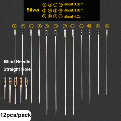 6/12/30 buc Ace pentru cleștare cu punct de cruce Coada de aur Ac tocit Ac orb Vârstnici Orificiu lateral pentru ac DIY Instrumente de cusut