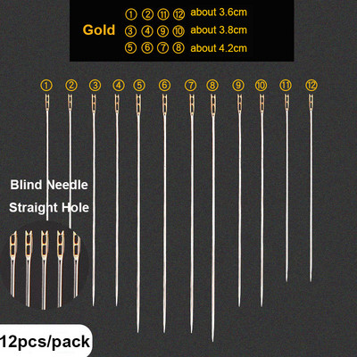 6/12/30 buc Ace pentru cleștare cu punct de cruce Coada de aur Ac tocit Ac orb Vârstnici Orificiu lateral pentru ac DIY Instrumente de cusut