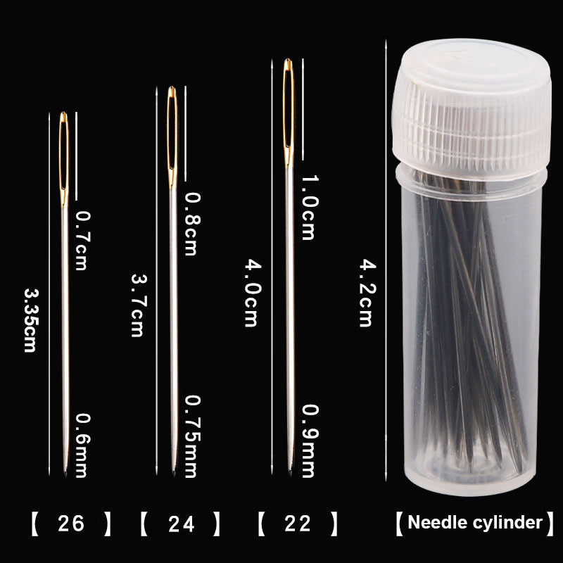 6/12/30 buc Ace pentru cleștare cu punct de cruce Coada de aur Ac tocit Ac orb Vârstnici Orificiu lateral pentru ac DIY Instrumente de cusut