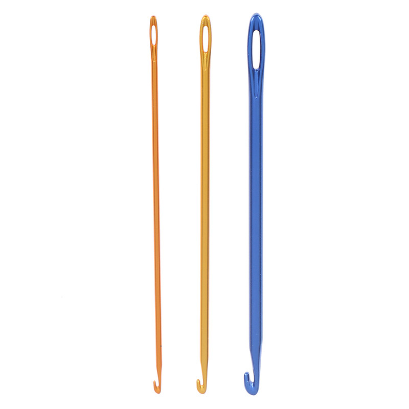 1/3 buc. Afgan Tunisian Aluminiu Croșetat Ac de tricotat Instrument de tricotat manual cu un ochi Ace de cusut Croșetat