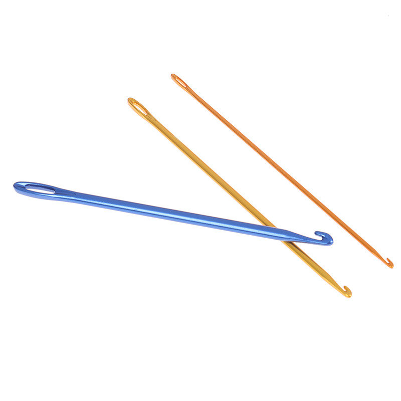 1/3 buc. Afgan Tunisian Aluminiu Croșetat Ac de tricotat Instrument de tricotat manual cu un ochi Ace de cusut Croșetat