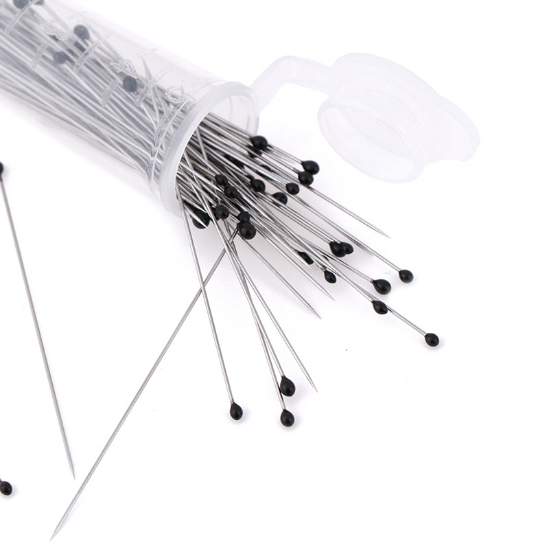 100 vnt. vabzdžių smeigtukų bandinių smeigtukai nerūdijančio plieno su plastikine dėže, skirta mokyklos laboratorijos entomologijos skrodimui