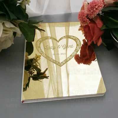 Книга за гости Сватбена книга за гости Персонализирано гравиране Издълбано огледало Празно за предпочитане Персонализирани имена Корица за дата Подарък Подпис Декор G022