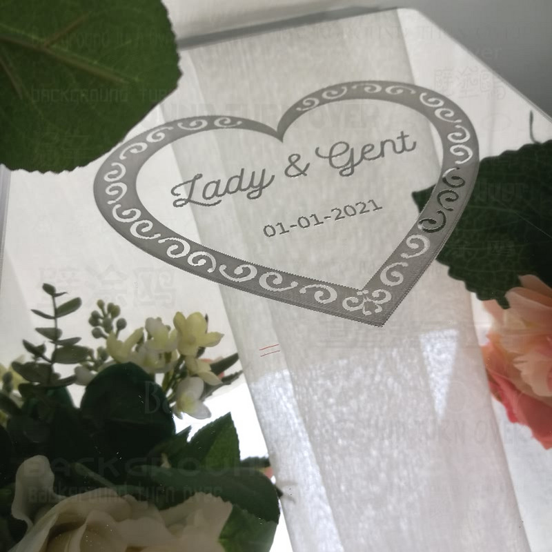 Svečių knyga Vestuvių Svečių knyga Suasmenintas Graviruoti Išraižyti Veidrodis Tuščias Pritaikytas individualiems vardams Data Viršelis Dovana Parašas Dekoras G022