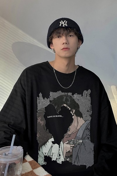 Muška široka bluza s printom