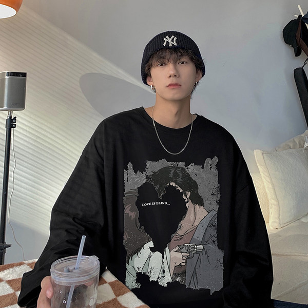 Muška široka bluza s printom