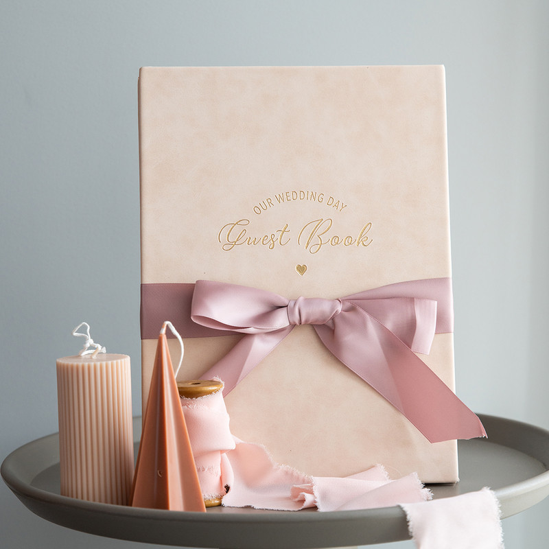 Wedding Favor Ins Signature Svečių knygos vestuvių vakarėliui Mėlyna rožinė Kokybiškos priesaikos knygos Meilės deklaracija Vestuvės suasmenintos