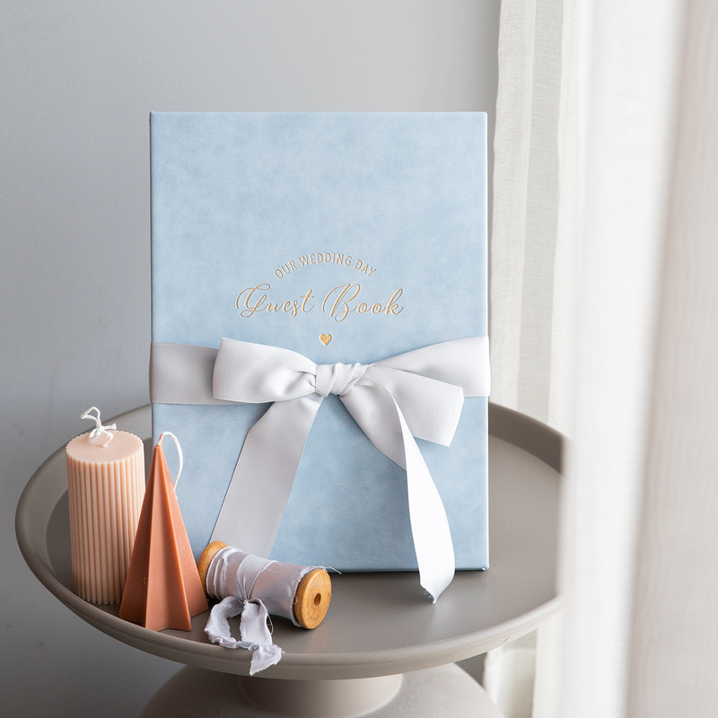 Wedding Favor Ins Signature Svečių knygos vestuvių vakarėliui Mėlyna rožinė Kokybiškos priesaikos knygos Meilės deklaracija Vestuvės suasmenintos