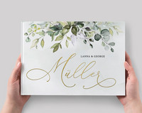 Vestuvių akvarelinė žaluma svečių knyga, momentinių nuotraukų vestuvių svečių knyga, personalizuota Boho vestuvių dovana, nuotraukų albumas