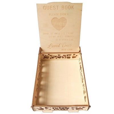 Кутия Сватбена книга Дърво за гости Дървено сърце Посетители Персонализирани резени за скрапбукинг Naturalloveparty Бележник Направи си сам Подарък