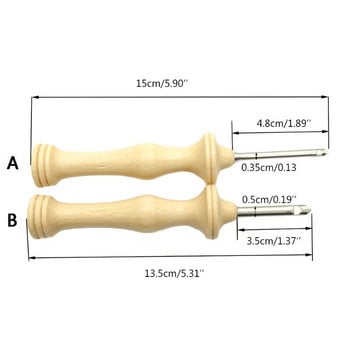 1 τεμ. Πλεκτομηχανή με κλωστή με βελόνα στυλό πλαϊνή σχισμή Αξεσουάρ ραψίματος DIY Ξύλινη λαβή ύφανσης Εργαλείο χειροτεχνίας