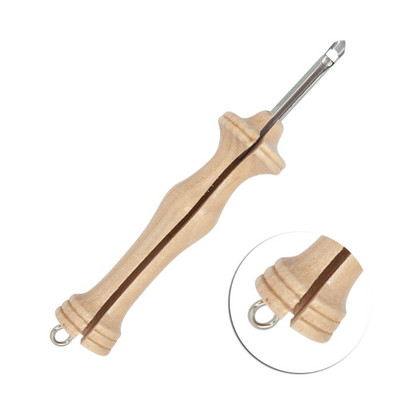 1 τεμ. Πλεκτομηχανή με κλωστή με βελόνα στυλό πλαϊνή σχισμή Αξεσουάρ ραψίματος DIY Ξύλινη λαβή ύφανσης Εργαλείο χειροτεχνίας