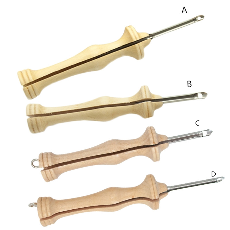 1 τεμ. Πλεκτομηχανή με κλωστή με βελόνα στυλό πλαϊνή σχισμή Αξεσουάρ ραψίματος DIY Ξύλινη λαβή ύφανσης Εργαλείο χειροτεχνίας