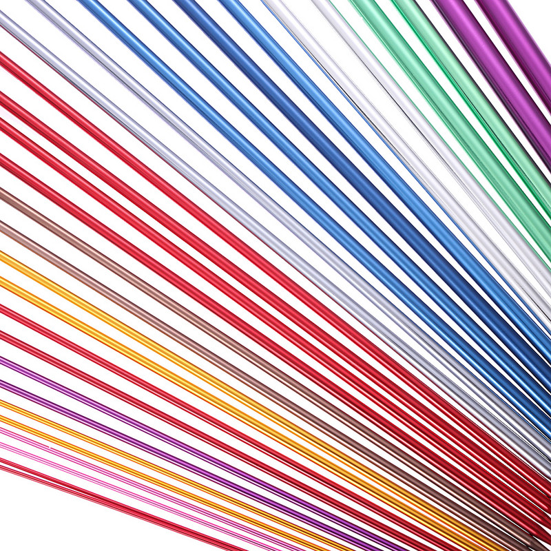 2vnt./rinkinys 35cm 2,0-12mm vienos smailios mezgimo adatos, aliuminio ilgi tiesūs smeigtukai Audimo įrankis "pasidaryk pats" skara, mezgimas atsitiktine spalva