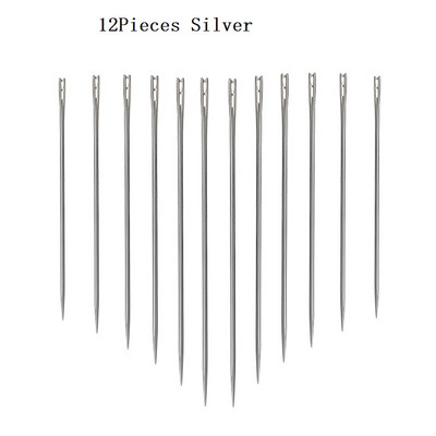 12 tk roostevabast terasest õmblusnõelad külgmised augud käsitsi õmblusnõelad isekeermestavad pimenõelad majapidamises kasutatavad õmblustarvikud