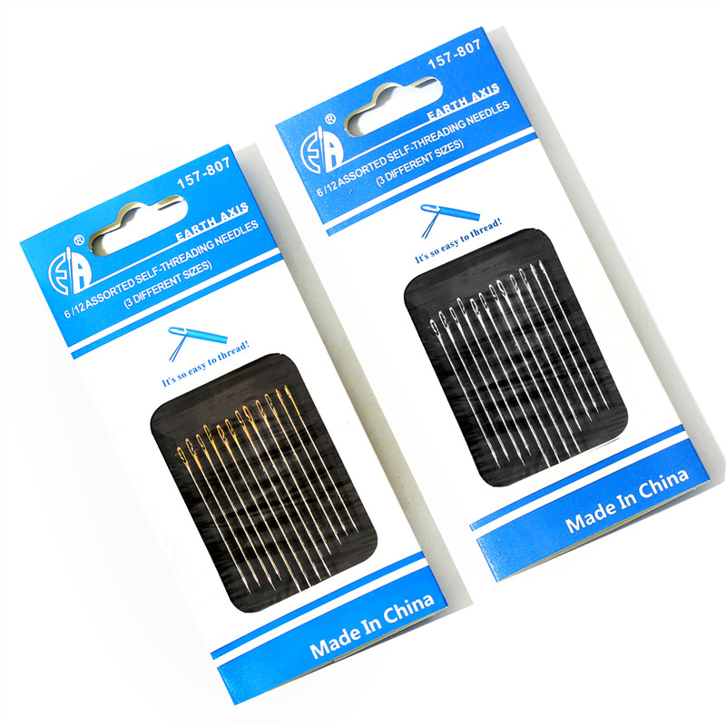 12 tk roostevabast terasest õmblusnõelad külgmised augud käsitsi õmblusnõelad isekeermestavad pimenõelad majapidamises kasutatavad õmblustarvikud