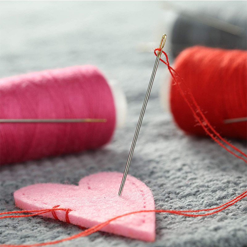 Dailylike 12 buc. Ac orb cu gaura laterală a acului pentru bătrâni, ace de broderie pentru cusut de uz casnic, din oțel inoxidabil