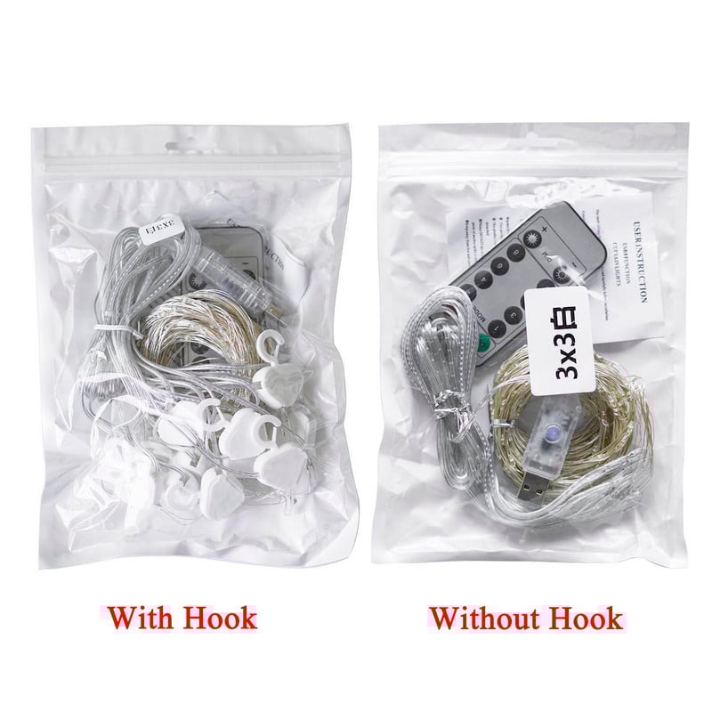 3m 100/200/300LED Užuolaidų styga Šviesos girlianda Vestuvių dekoracijos Stalas Mergaitės gimtadienis Valentino dienos šventė namuose