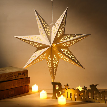 Ид Мубарак Издълбана звезда Висяща висулка Коледен Рамадан Декор за дома Ислям Мюсюлманско парти Мубарак Ид ал Адха Карим