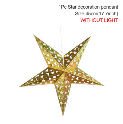 Eid Mubarak Hollow Out Star kabantis pakabukas Kalėdų Ramadano dekoras namų Islamo musulmonų vakarėliui Mubarakas Eid Al Adha Kareem
