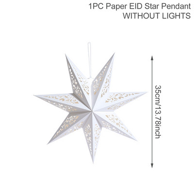 Eid Mubarak Hollow Out Star kabantis pakabukas Kalėdų Ramadano dekoras namų Islamo musulmonų vakarėliui Mubarakas Eid Al Adha Kareem