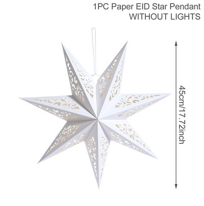 Eid Mubarak Hollow Out Star kabantis pakabukas Kalėdų Ramadano dekoras namų Islamo musulmonų vakarėliui Mubarakas Eid Al Adha Kareem