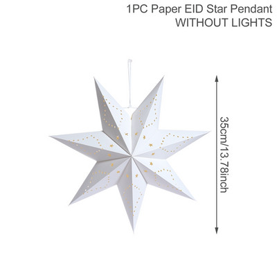 Eid Mubarak Hollow Out Star kabantis pakabukas Kalėdų Ramadano dekoras namų Islamo musulmonų vakarėliui Mubarakas Eid Al Adha Kareem