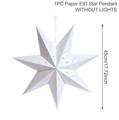 Eid Mubarak Hollow Out Star kabantis pakabukas Kalėdų Ramadano dekoras namų Islamo musulmonų vakarėliui Mubarakas Eid Al Adha Kareem