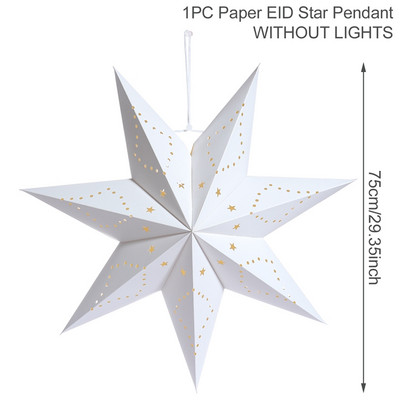 Eid Mubarak Hollow Out Star kabantis pakabukas Kalėdų Ramadano dekoras namų Islamo musulmonų vakarėliui Mubarakas Eid Al Adha Kareem