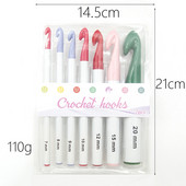 6/7 tk Mitmes suuruses Plastikust heegelnõel Heegelnõel Kudumisvardad Paks villane koe lõng Käsitöö kudumistööriist DIY käsitöö