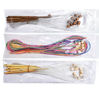 Карбонизирани бамбукови игли за плетене Килим с тъкани килими Гъвкава афганистанска тунизийска кука за плетене на една кука 10 мм - 3 мм Комплект плетени игли за тъкане