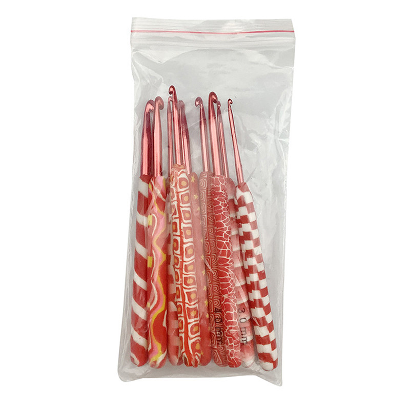 9 τμχ/Σετ Σετ βελονάκι ραπτικής Μαλακές κεραμικές κόκκινες βελόνες για βελονάκι Αρχική DIY Βελόνες πλεξίματος Εργαλεία ραπτικής