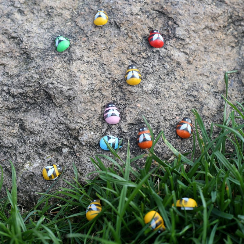 MINI puidust mesilasele lepatriinu värviline liimiga Kodu külmkapi seinakaunistus DIY käsitööna valmistatud lapsele peo tarvikud 50/100 tk