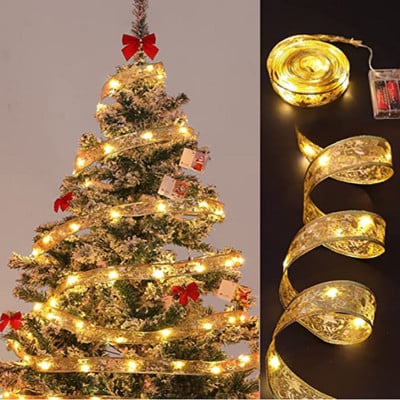 Panglică cu zâne cu LED Decorație de Crăciun Ornament pentru pom de Crăciun Arce Lumini Snur Navidad Natal Decor Home Anul Nou 2023