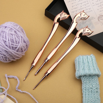 Горещи разпродажби куки за плетене на една кука Комплект игли за плетене с шарка Gold Fox Weave Craft Sweater Knitting Weaving Tools Kit Ring Knitting Loop