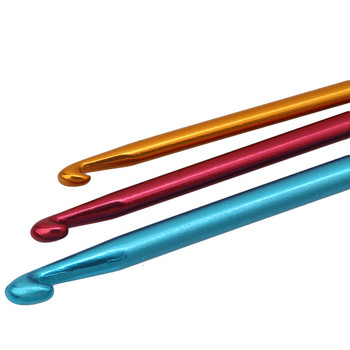 Σετ βελονάκι πλεξίματος αλουμινίου μικτού χρώματος 3 τεμ Σετ βελονάκι Μπρελόκ Πουλόβερ ταξιδιού DIY Αξεσουάρ ραπτικής Εργαλεία 3/4/5mm