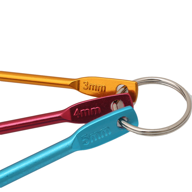 3 bucăți de culori mixte din aluminiu cu ac de tricotat set de croșetat breloc bricolaj pulover de călătorie accesorii de cusut instrumente 3/4/5mm