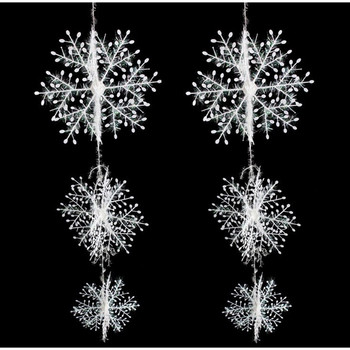 30/60/90pcs Χριστουγεννιάτικο Στολίδι με νιφάδα χιονιού Διακόσμηση Χριστουγεννιάτικου δέντρου για το σπίτι Λευκές νιφάδες χιονιού Διακόσμηση χειμερινού πάρτι Navidad 2021 Noel