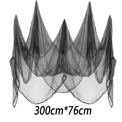 Jeziva tkanina za dekoraciju za Noć vještica Strašne scene za zabavu Rekvizit za horor Kuća Prozor Stol Vrata Mreža Crna tkanina od pređe Noć vještica Gaza