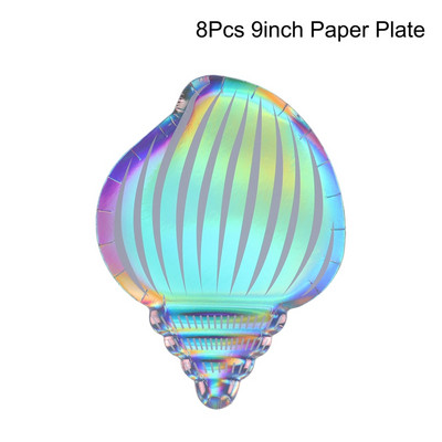 Merineitsipidu värvilise kestaga ühekordselt kasutatavad lauanõud Suvine merealune rannapidu Väike merineitsi tüdrukute 1. sünnipäevapeo sisustus