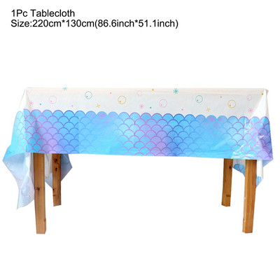 Merineitsipidu värvilise kestaga ühekordselt kasutatavad lauanõud Suvine merealune rannapidu Väike merineitsi tüdrukute 1. sünnipäevapeo sisustus