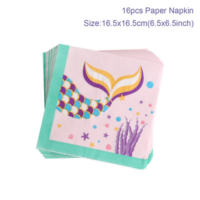 Merineitsipidu värvilise kestaga ühekordselt kasutatavad lauanõud Suvine merealune rannapidu Väike merineitsi tüdrukute 1. sünnipäevapeo sisustus