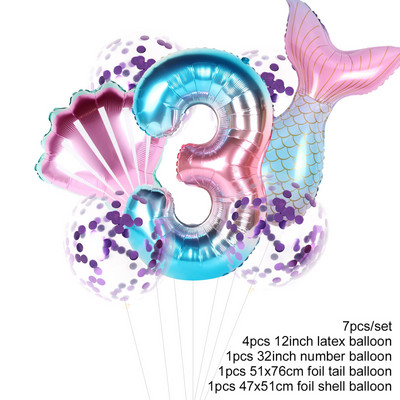 Merineitsipidu värvilise kestaga ühekordselt kasutatavad lauanõud Suvine merealune rannapidu Väike merineitsi tüdrukute 1. sünnipäevapeo sisustus