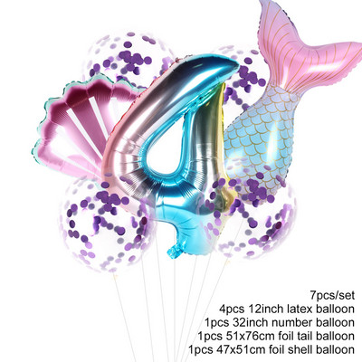 Merineitsipidu värvilise kestaga ühekordselt kasutatavad lauanõud Suvine merealune rannapidu Väike merineitsi tüdrukute 1. sünnipäevapeo sisustus