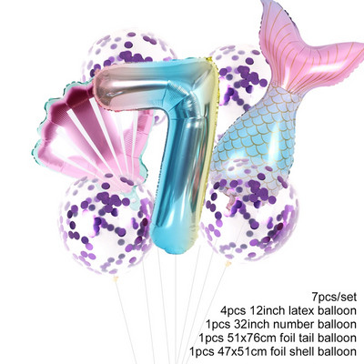 Merineitsipidu värvilise kestaga ühekordselt kasutatavad lauanõud Suvine merealune rannapidu Väike merineitsi tüdrukute 1. sünnipäevapeo sisustus