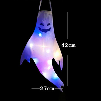 Голям/малък размер LED Хелоуин Външна светлина Батерия Захранване Скелет Призрак Ужас Гримаса Светещи Парти Реквизит Хелоуин Декорация