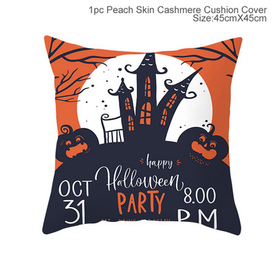 Husă de pernă de Halloween Dovleac Liliacul Vrăjitor Fantomă Decor de Halloween pentru casă Față de pernă Ornament înfricoșător Rechizite pentru petrecere de Halloween