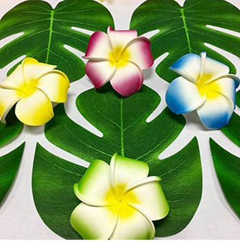 Изкуствени тропически палмови листа Хавайско парти Луау Алоха Тема за лятна джунгла Парти украса Сватба Рожден ден Декорация на маса за дома