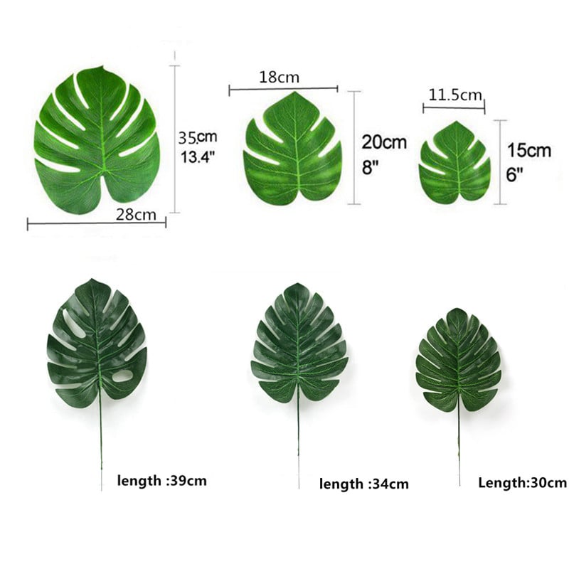 Τεχνητά τροπικά φύλλα φοίνικα Χαβάης Luau Party Aloha Διακόσμηση πάρτι με θέμα τη ζούγκλα για το γάμο Διακόσμηση τραπεζιού σπιτιού γενεθλίων